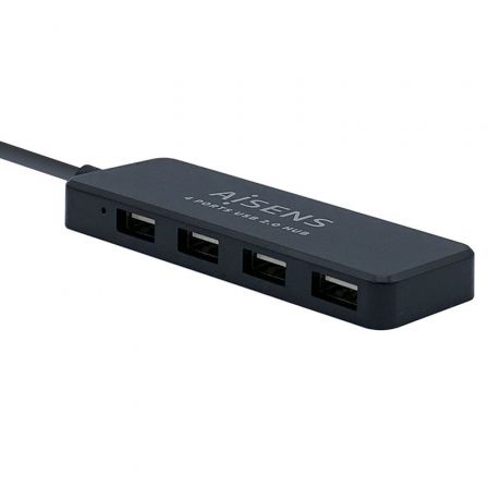 Aisens Hub USB 2.0 con 4 Puertos Tipo A Hembra, Negro, 30 cm Aisens Hub USB 2.0 con 4 Puertos Tipo A Hembra, Negro, 30 cm